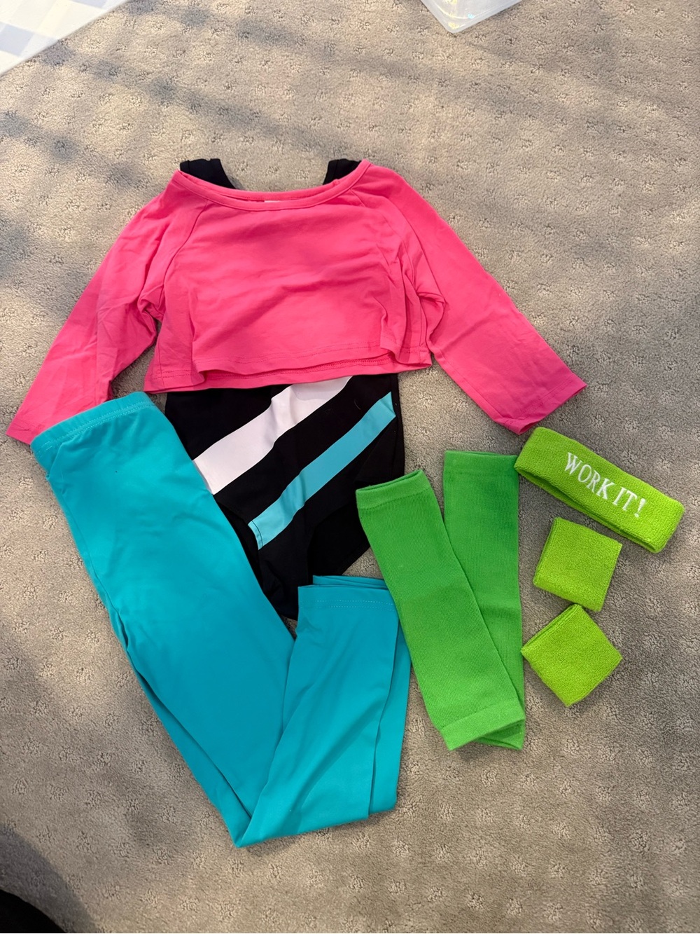 80s workout aerobics costume - girls size 7/8